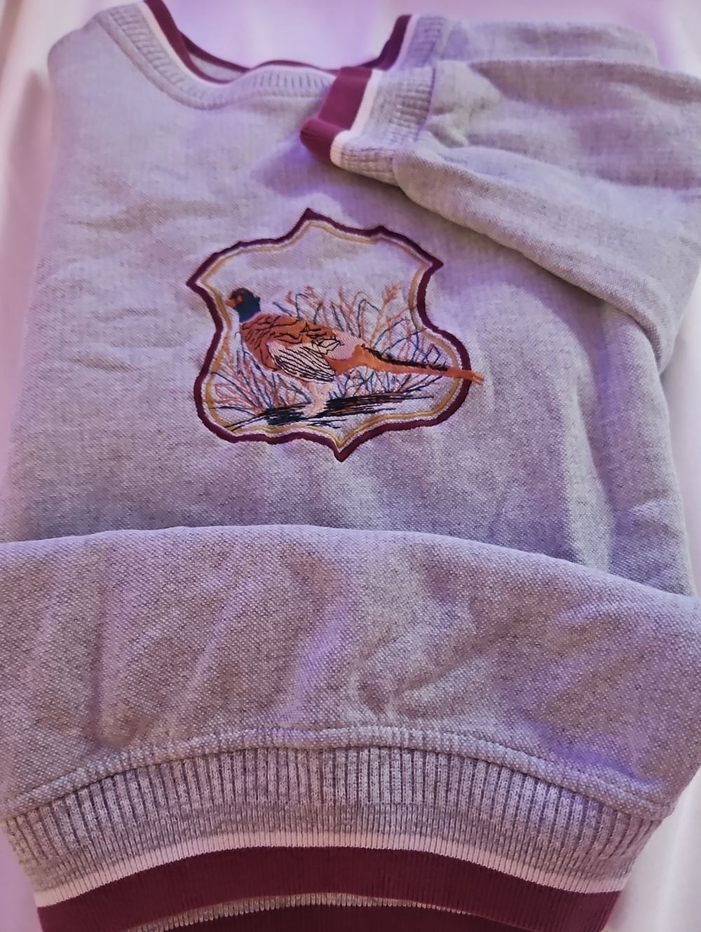 Renegade Club Vintage Distressed  Grey Sweatshirt Pheasant em